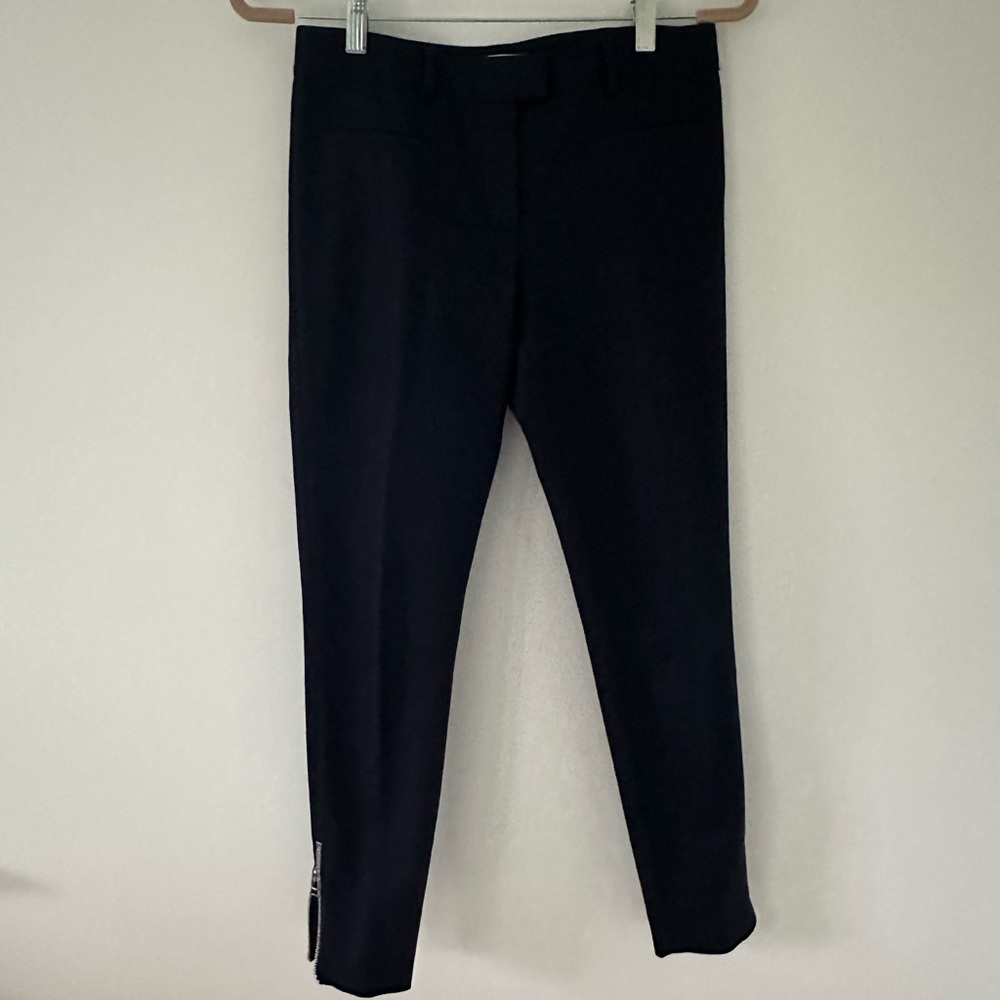 Veronica Beard zipper detail navy trouser pants